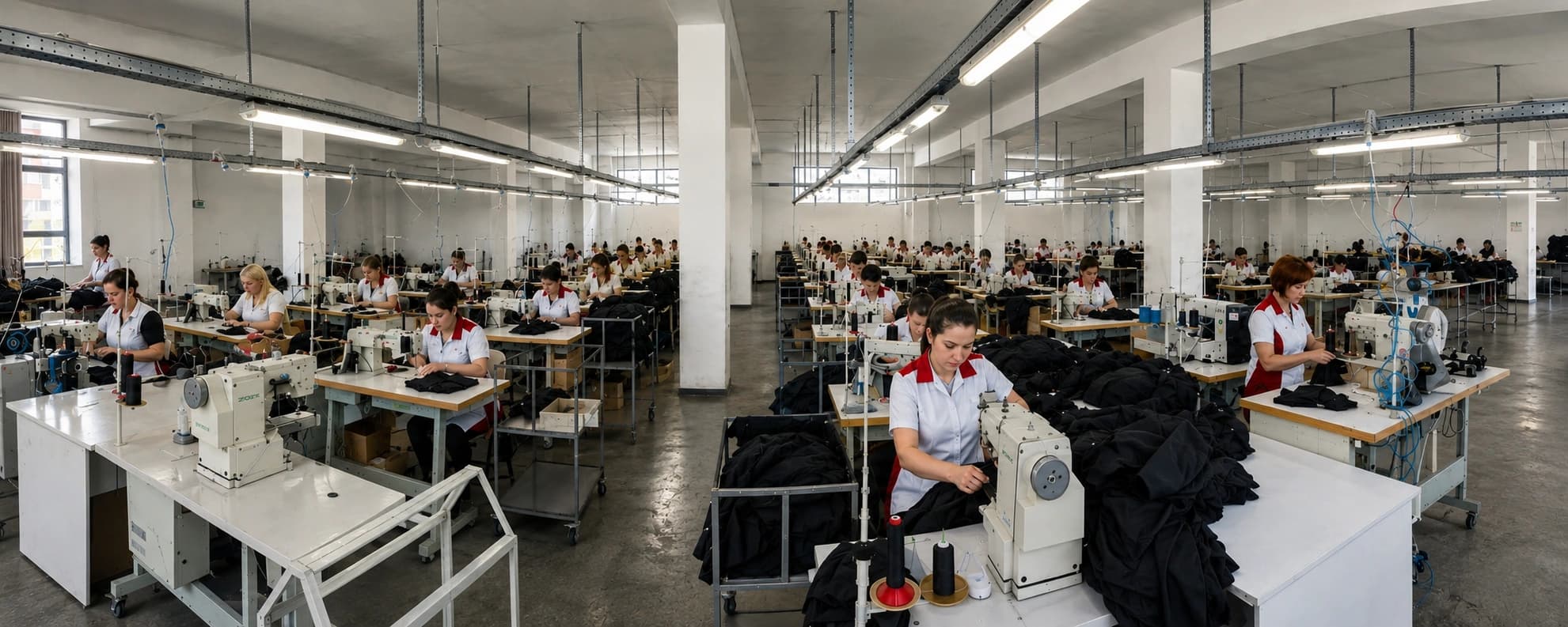 Sewing floor at our Pogradec production site