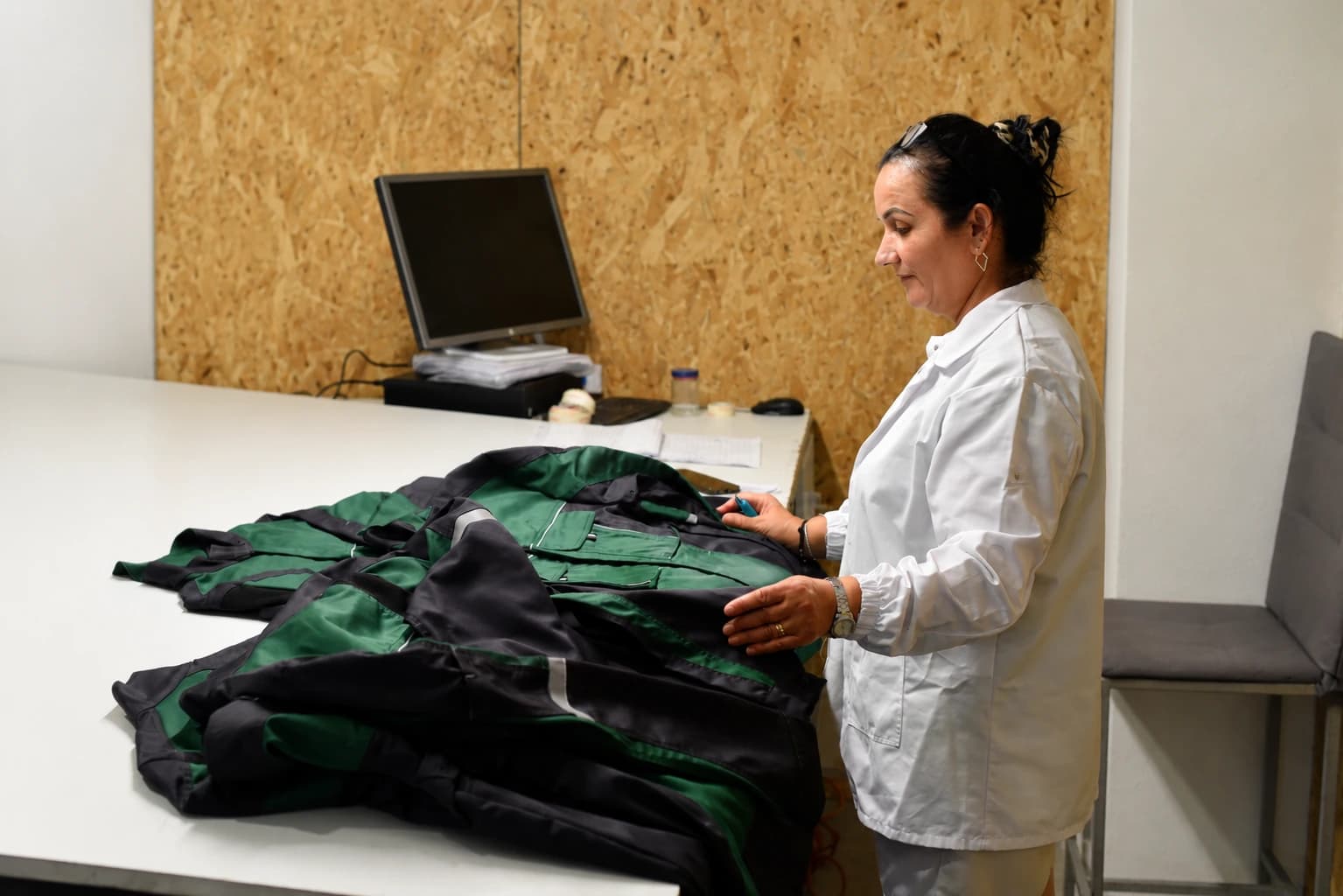 Garments from this range on the final inspection bench