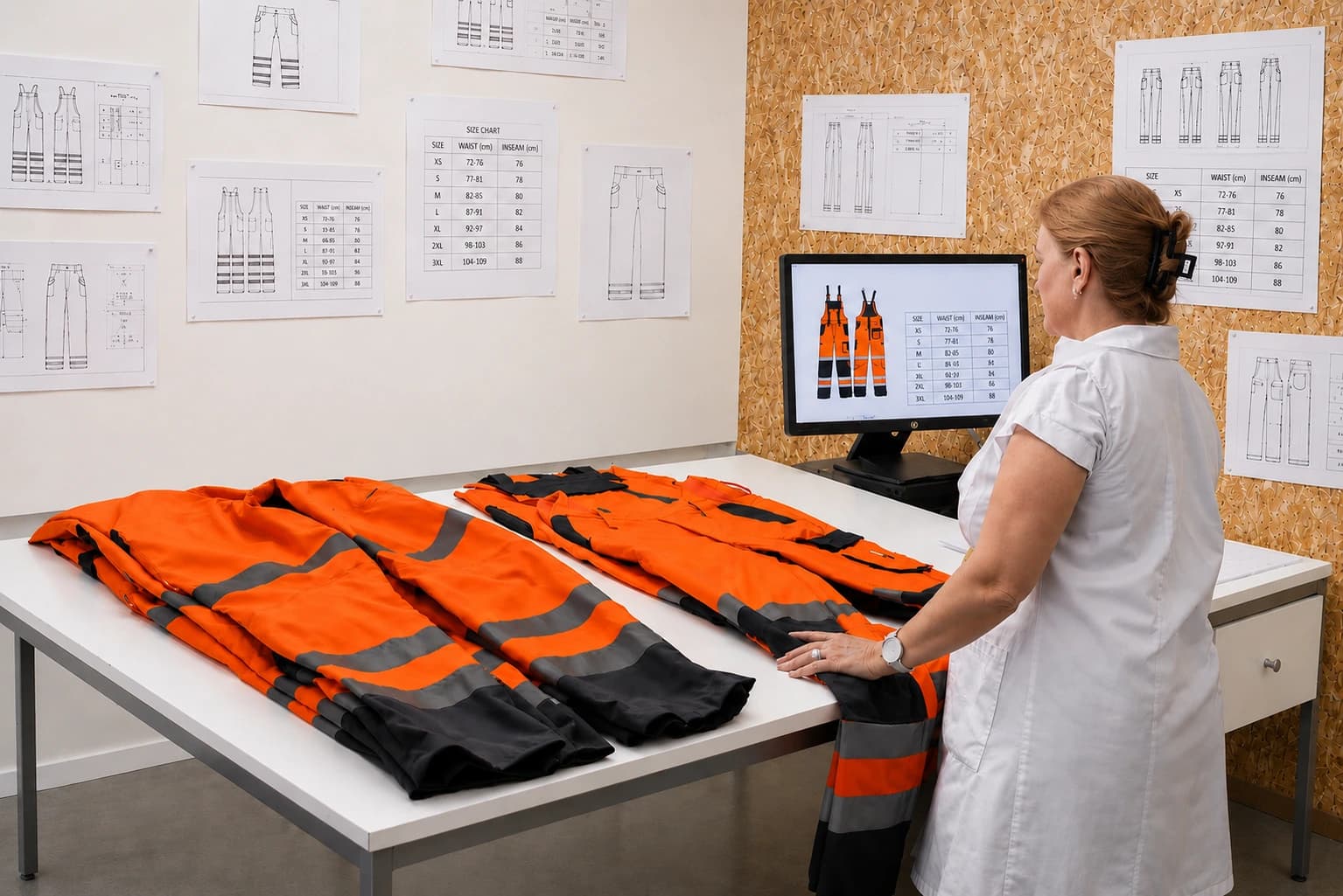 Garments from this range on the final inspection bench